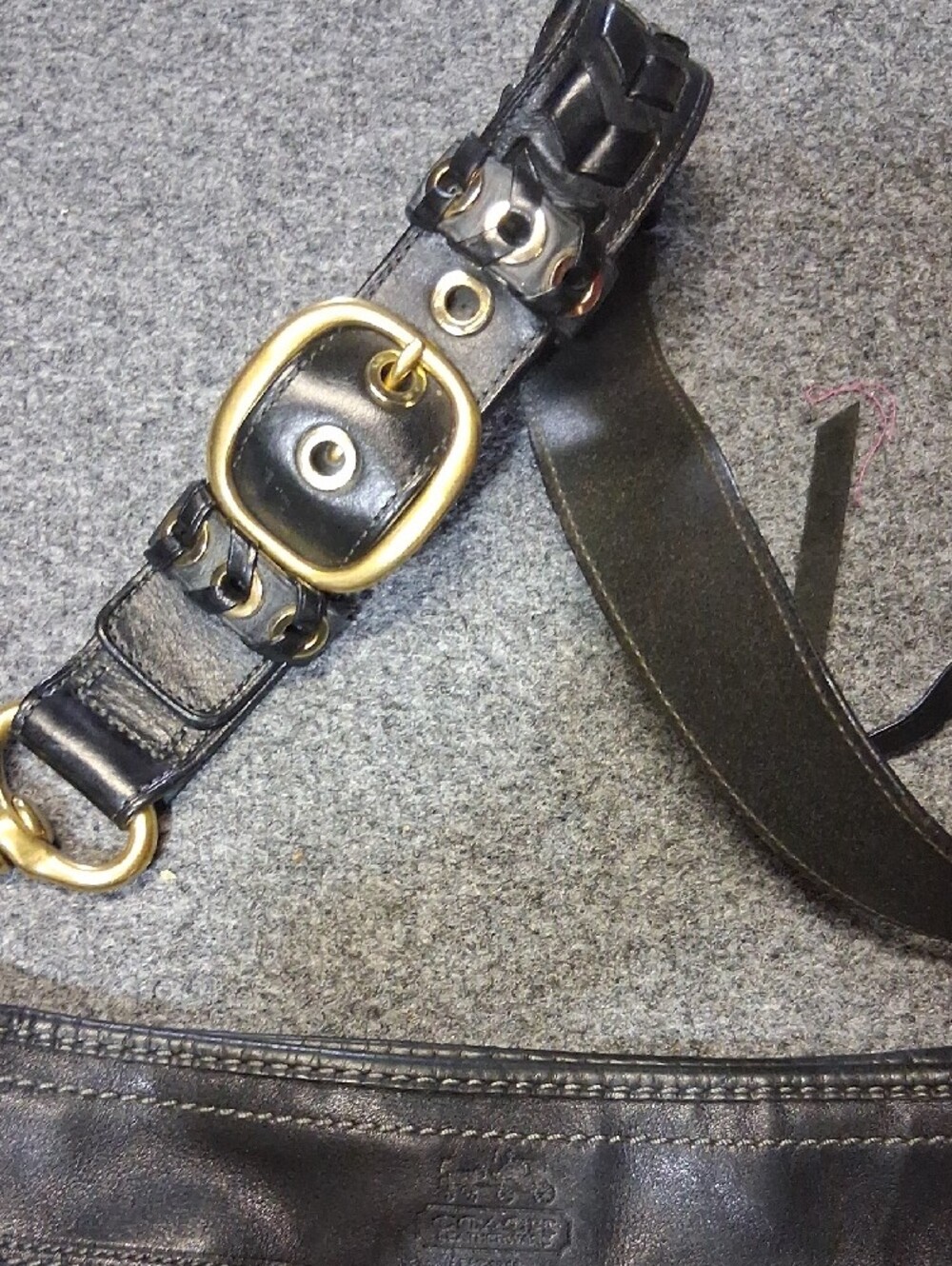 Coach Black Signature Shoulder Bag with Gold Hardware - Picture 2 of 5